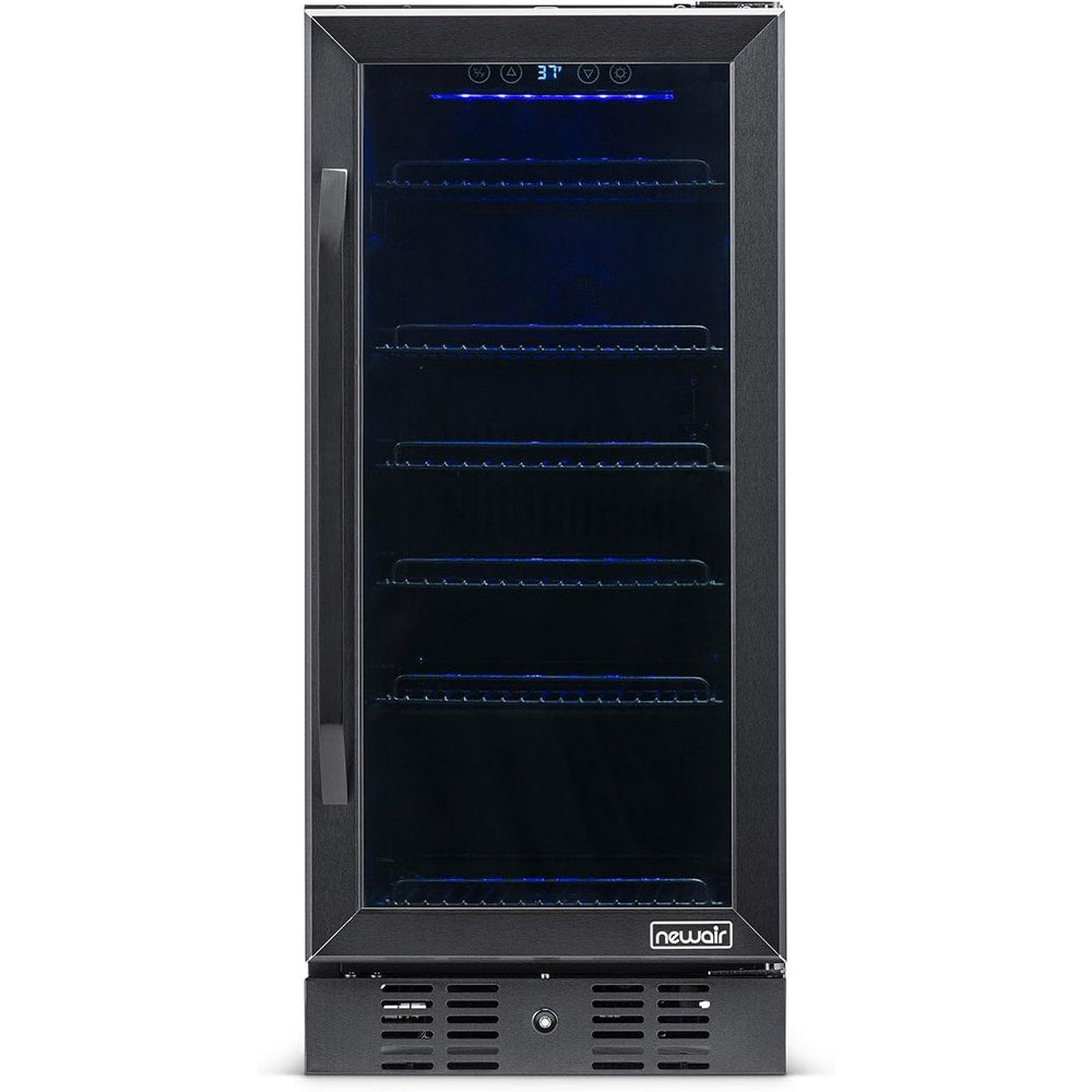 Newair 24" Wine and Beverage Refrigerator 20 Bottle and 70 Can Capacity, Built-in or Freestanding Cooler, Dual Zone Fridge in Stainless Steel with Splitshelf