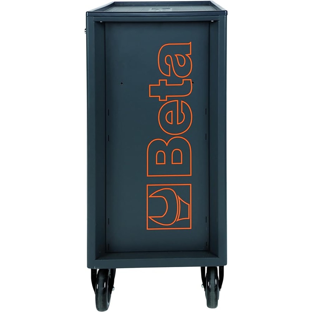 Beta RSC24 Heavy Duty Rolling Tool Cabinet, 7 Drawers, Grey, Ball Bearing Slides, Rubber Mat Liners, 5" Casters, Anti-Fall Edge Worktop, 1760 lbs Load Capacity, Made in Italy