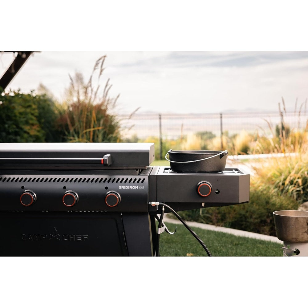 Camp Chef Gridiron Pro- 36" Outdoor Griddle Grill with Side Burner, Flamethrower Ignition & Hinged Lid- Premium 36" Flat Top Grill for Outdoor Cooking