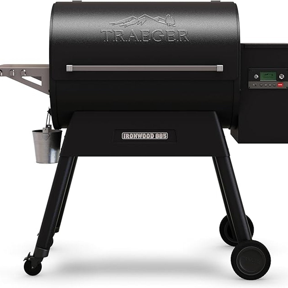 Traeger Ironwood 885 Wood Pellet Grill and Smoker, WiFi Pellet Smoker Grill with Super Smoke Mode, D2 Controller, Large 885 sq. in. Cooking Area, Outdoor BBQ Electric Pellet Smoker, TFB89BLFC