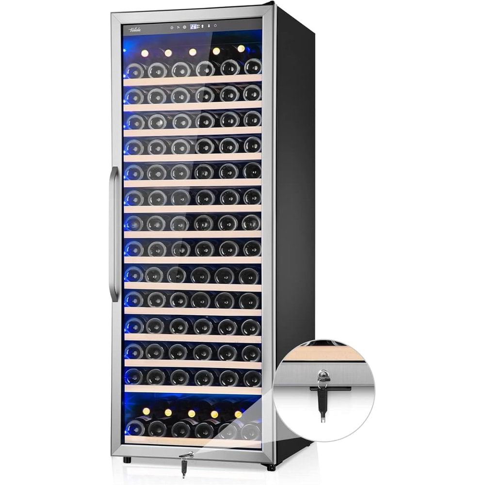 24 Inch Wine Cooler Refrigerator, 179 Bottles Professional Wine Cellars with Powerful Compressor,Quiet Operation and Elegant Design for The Wine Lovers