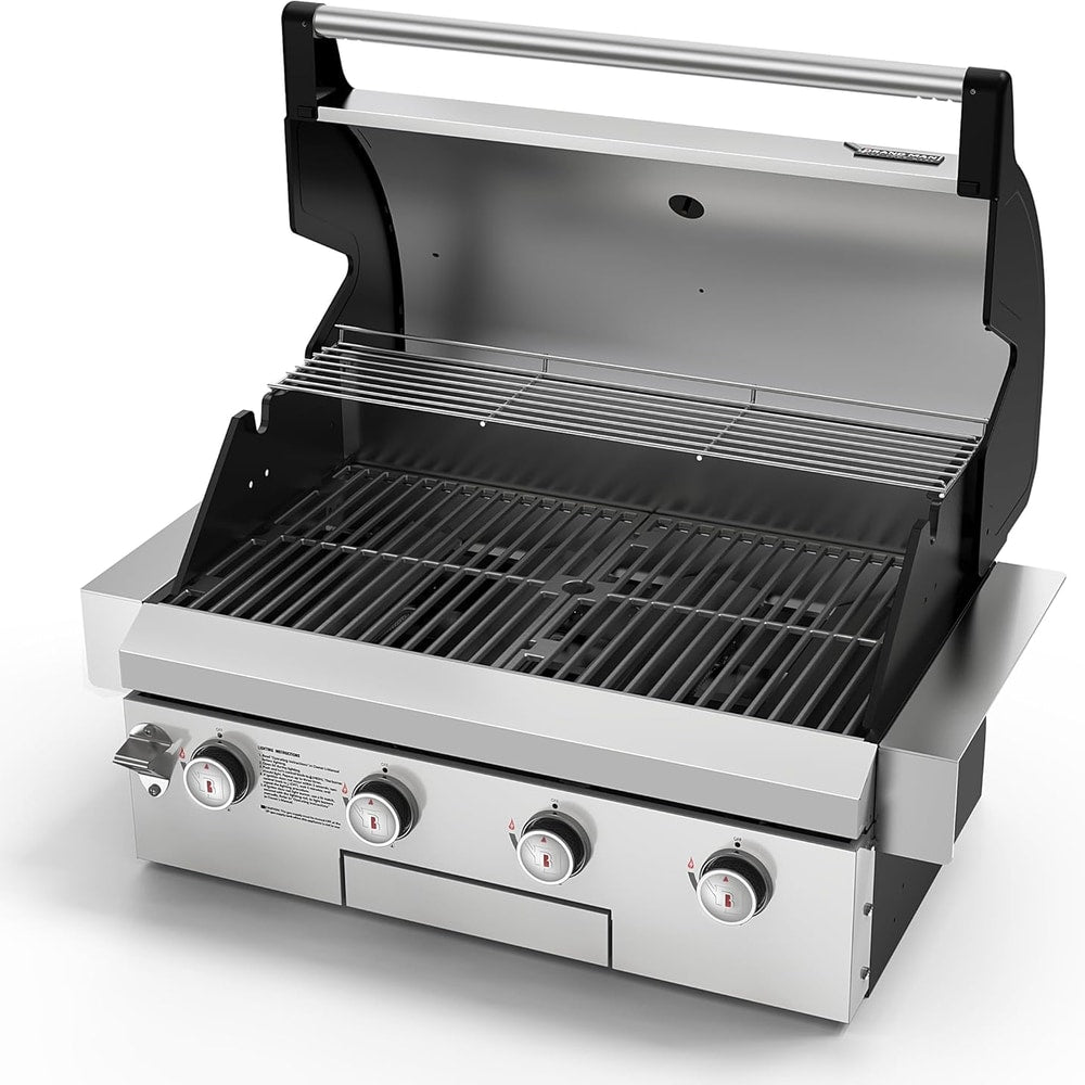 Brand-Man Gas Grill Built-In Head, 30-Inch 4-Burner Propane Grill, Natural Gas Convertible, Heavy Duty 304 Stainless Steel 40,000BTUs BBQ Island Outdoor Kitchen