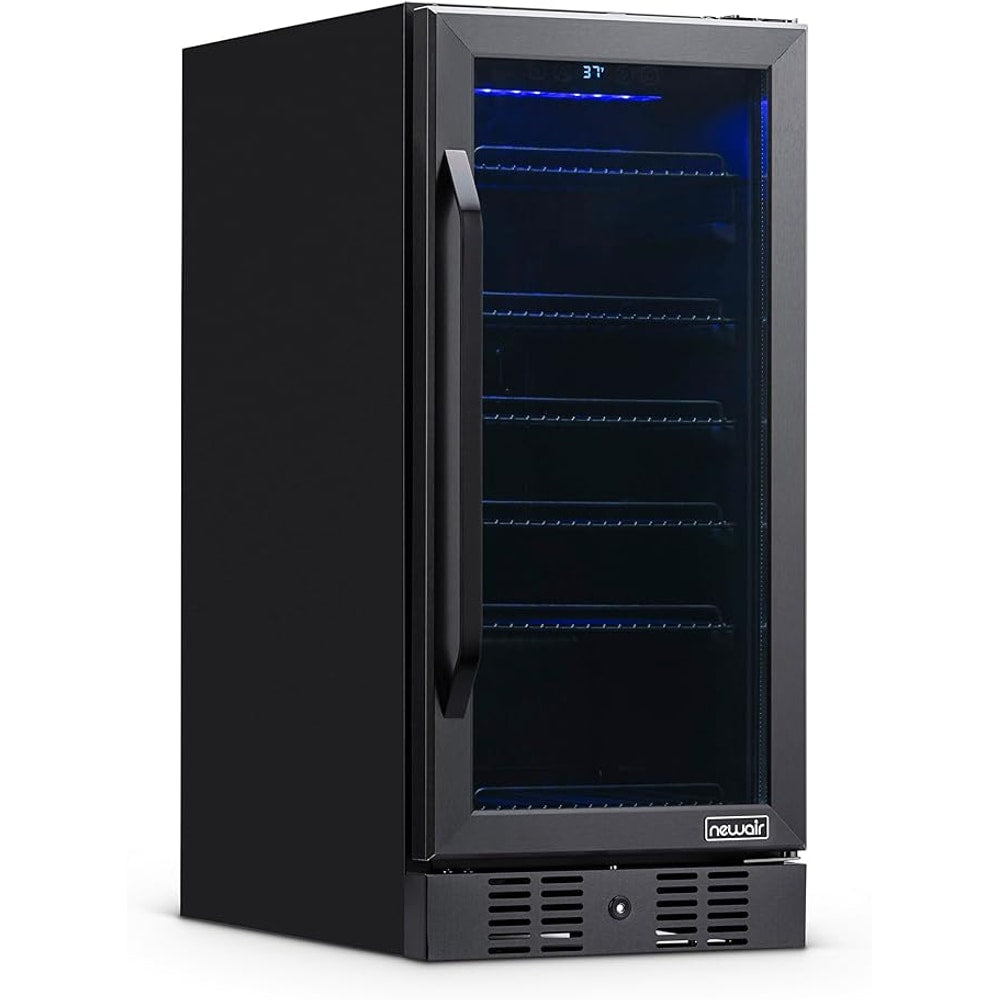Newair 24" Wine and Beverage Refrigerator 20 Bottle and 70 Can Capacity, Built-in or Freestanding Cooler, Dual Zone Fridge in Stainless Steel with Splitshelf