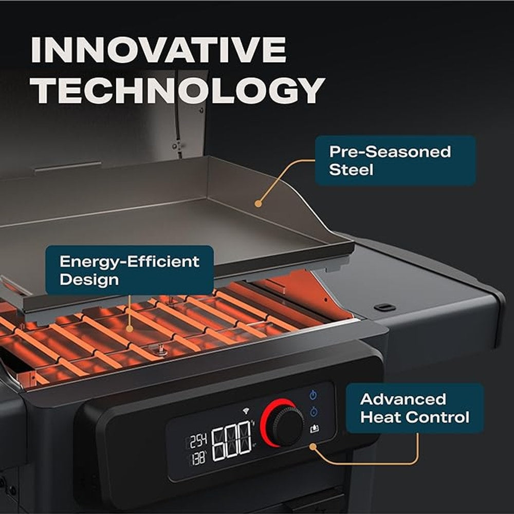 Current® Model G Griddle, Smart Electric Outdoor Flat Top BBQ Grill with 200°F to 600°F Range for Searing & Roasting, Digital Precision, Apartment-Friendly & Weather-Resistant
