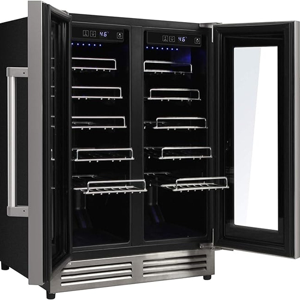 THOR Kitchen Freestanding/Under-Counter 24-Inch Dual Zone Wine Cooler in Stainless Steel - Model TWC2402