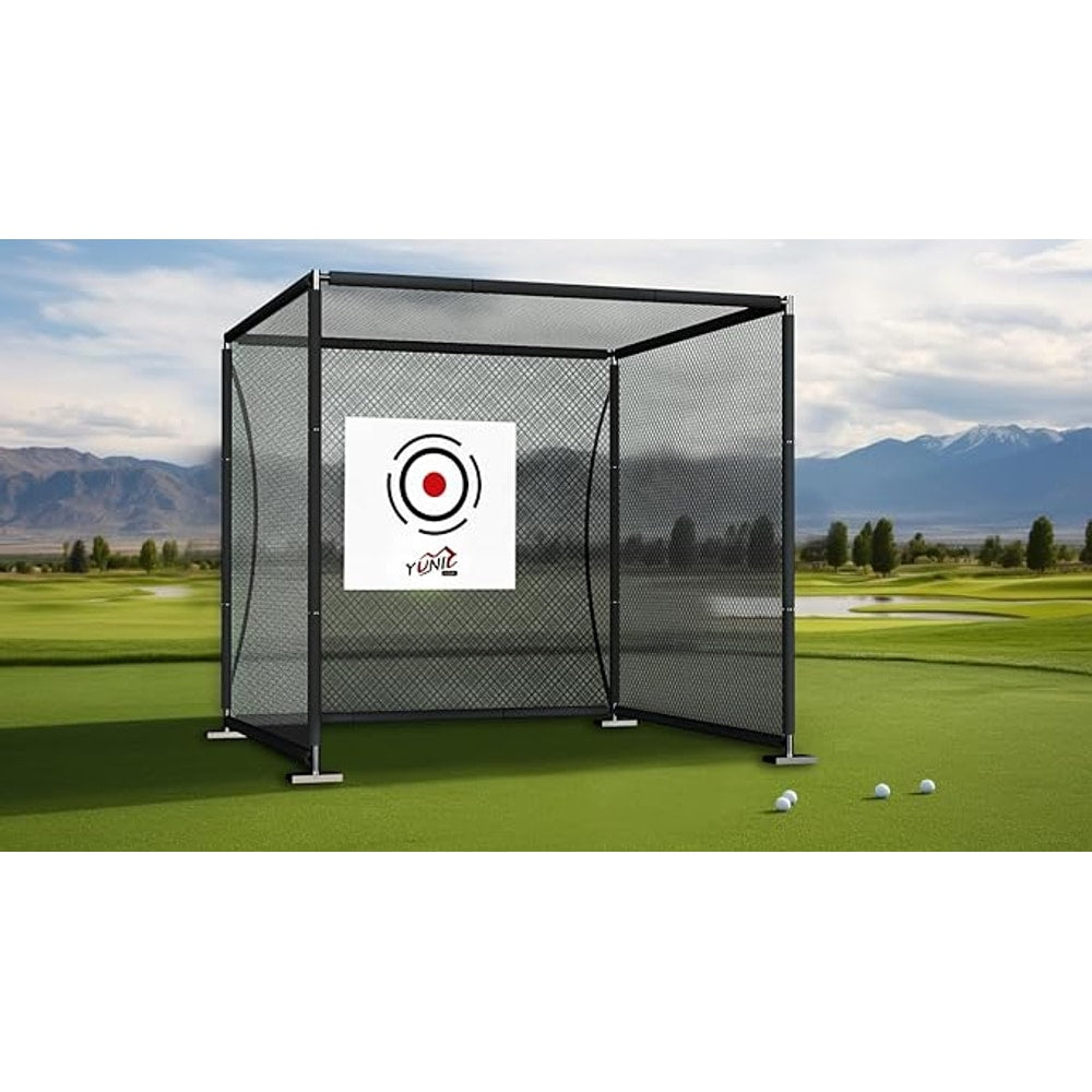 YUNIC Golf Driving Cage with Metal Frame - Choose Standard Hitting Target or Simulator Impact Screen