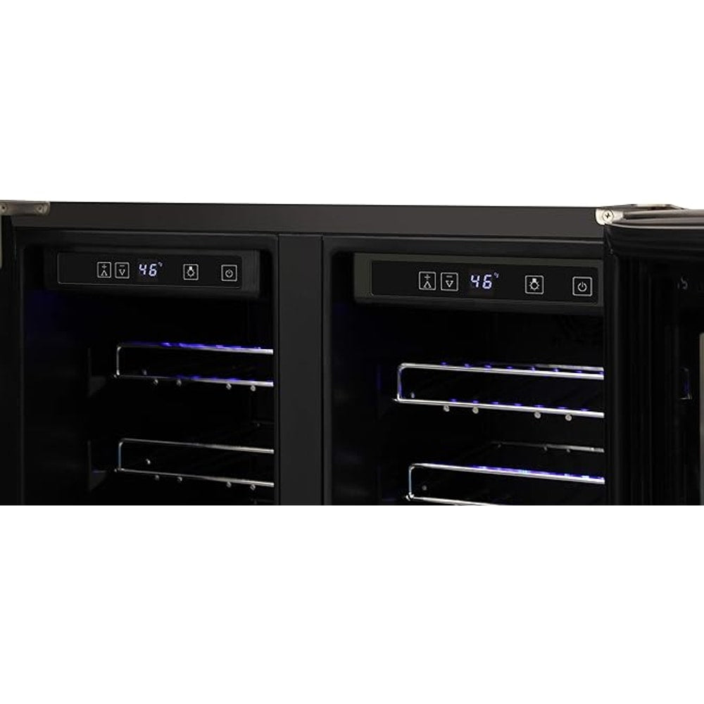 THOR Kitchen Freestanding/Under-Counter 24-Inch Dual Zone Wine Cooler in Stainless Steel - Model TWC2402