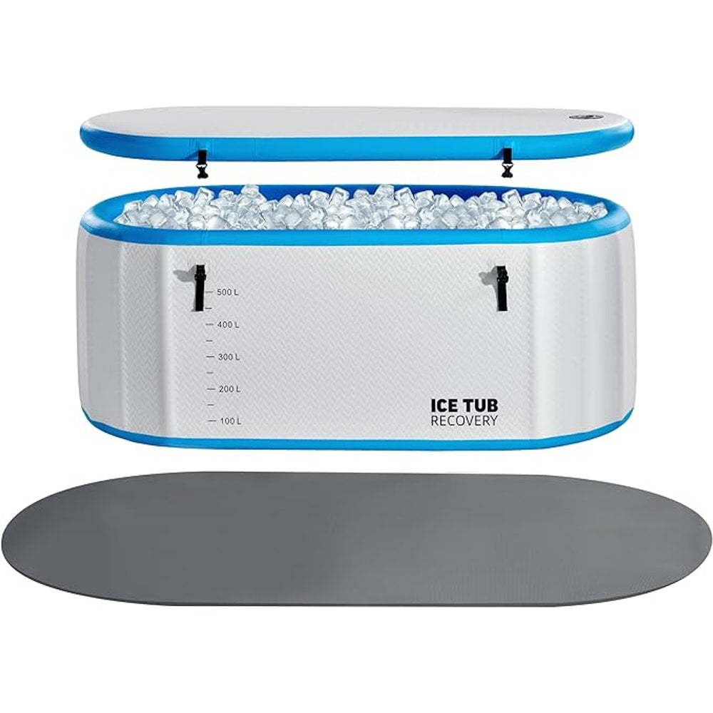 Albott Inflatable Cold Plunge Tub for Athletes, Ice Bath Tub with Insulated Lid Non-Slip Mat, Water Chiller Compatible, Portable for Indoor & Outdoor Recovery, 210 Gal, 71" L x 35" W x 30" H