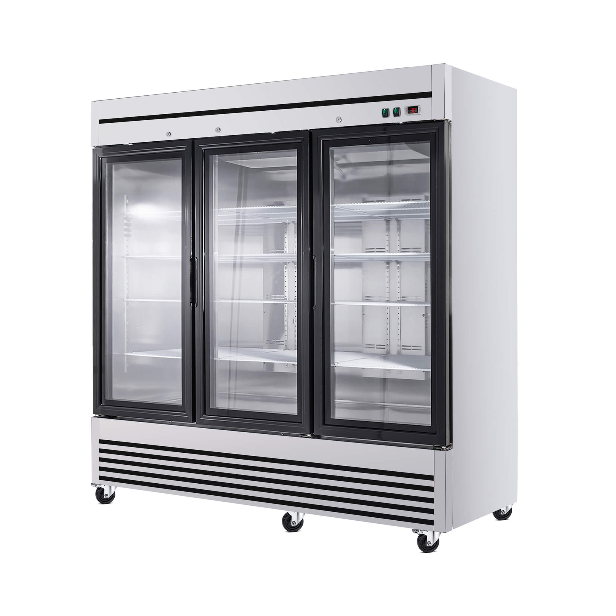 72 Cu.Ft Triple-Door Stainless Steel Commercial Reach-In Display Refrigerator
