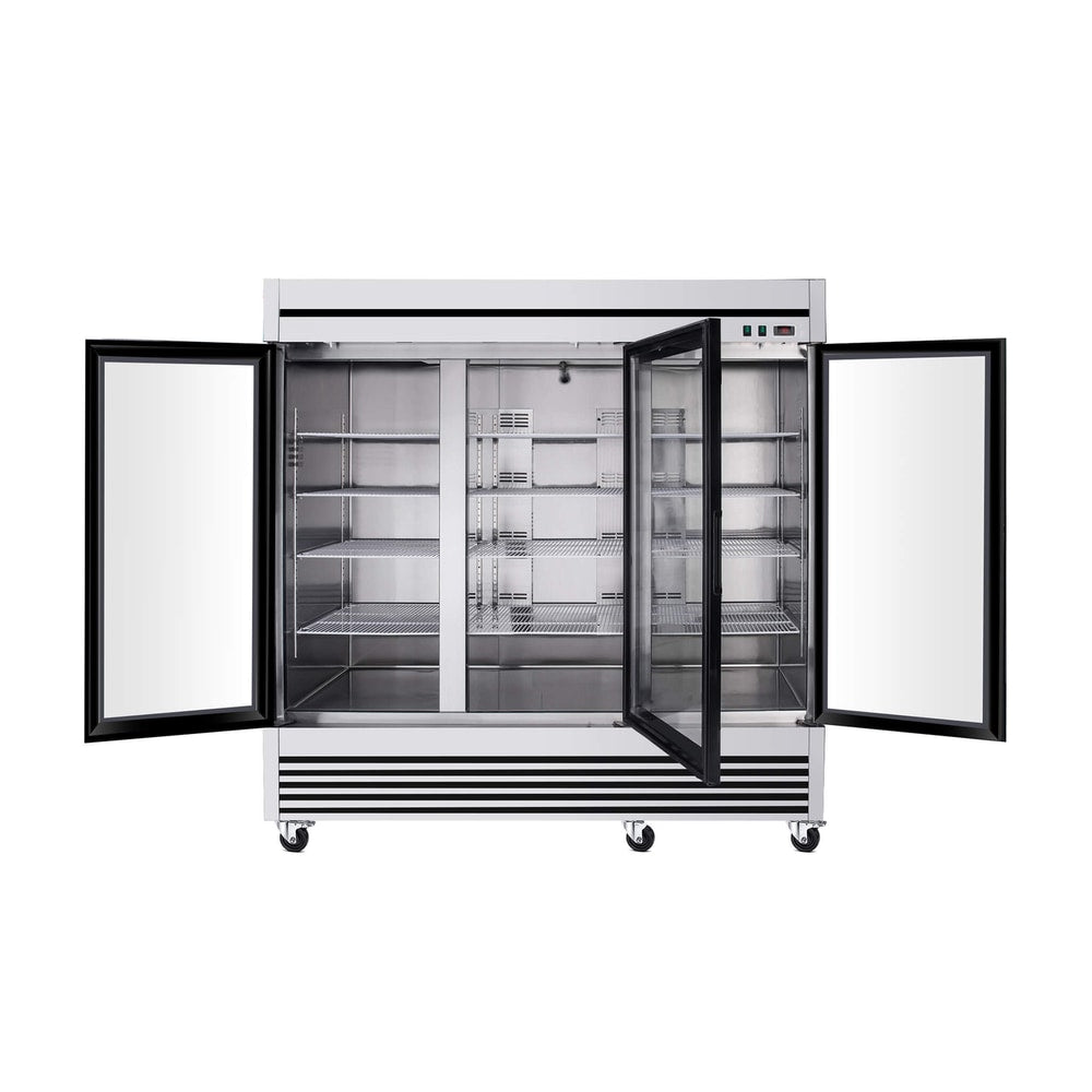 72 Cu.Ft Triple-Door Stainless Steel Commercial Reach-In Display Refrigerator