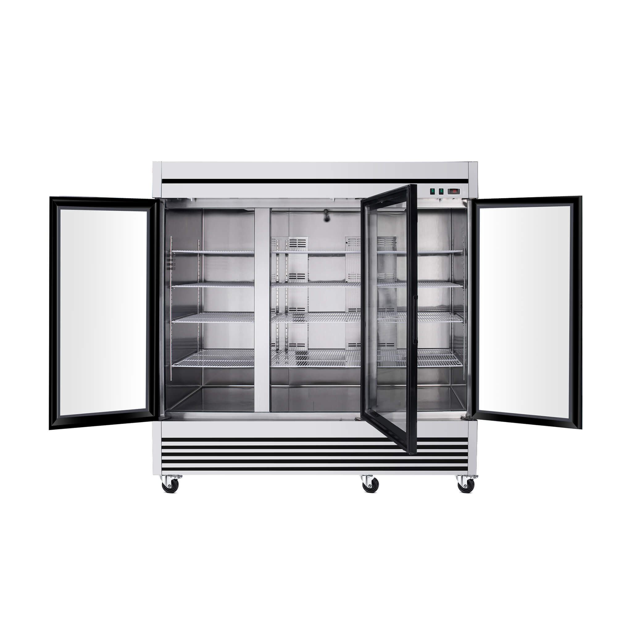72 Cu.Ft Triple-Door Stainless Steel Commercial Reach-In Display Refrigerator