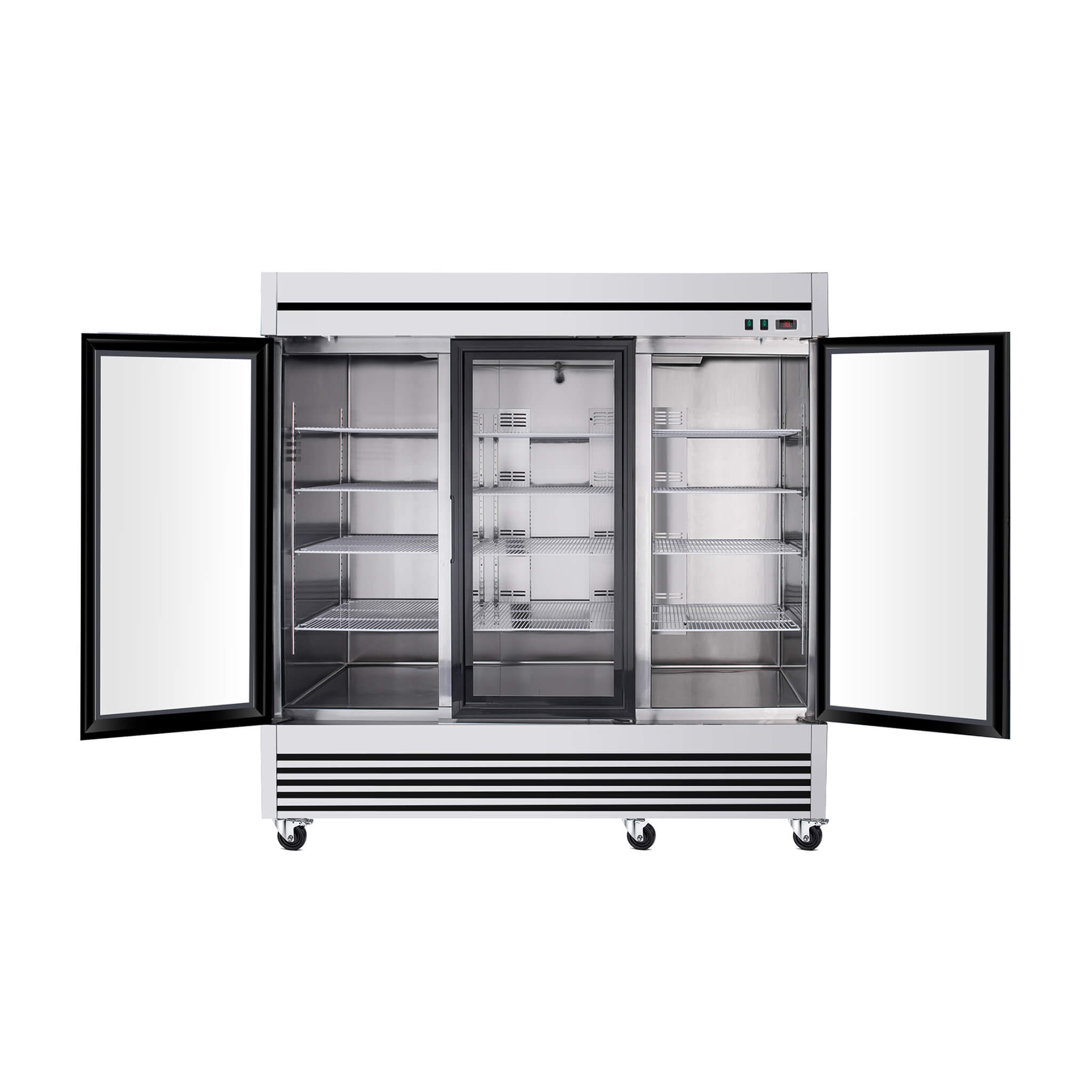 72 Cu.Ft Triple-Door Stainless Steel Commercial Reach-In Display Refrigerator