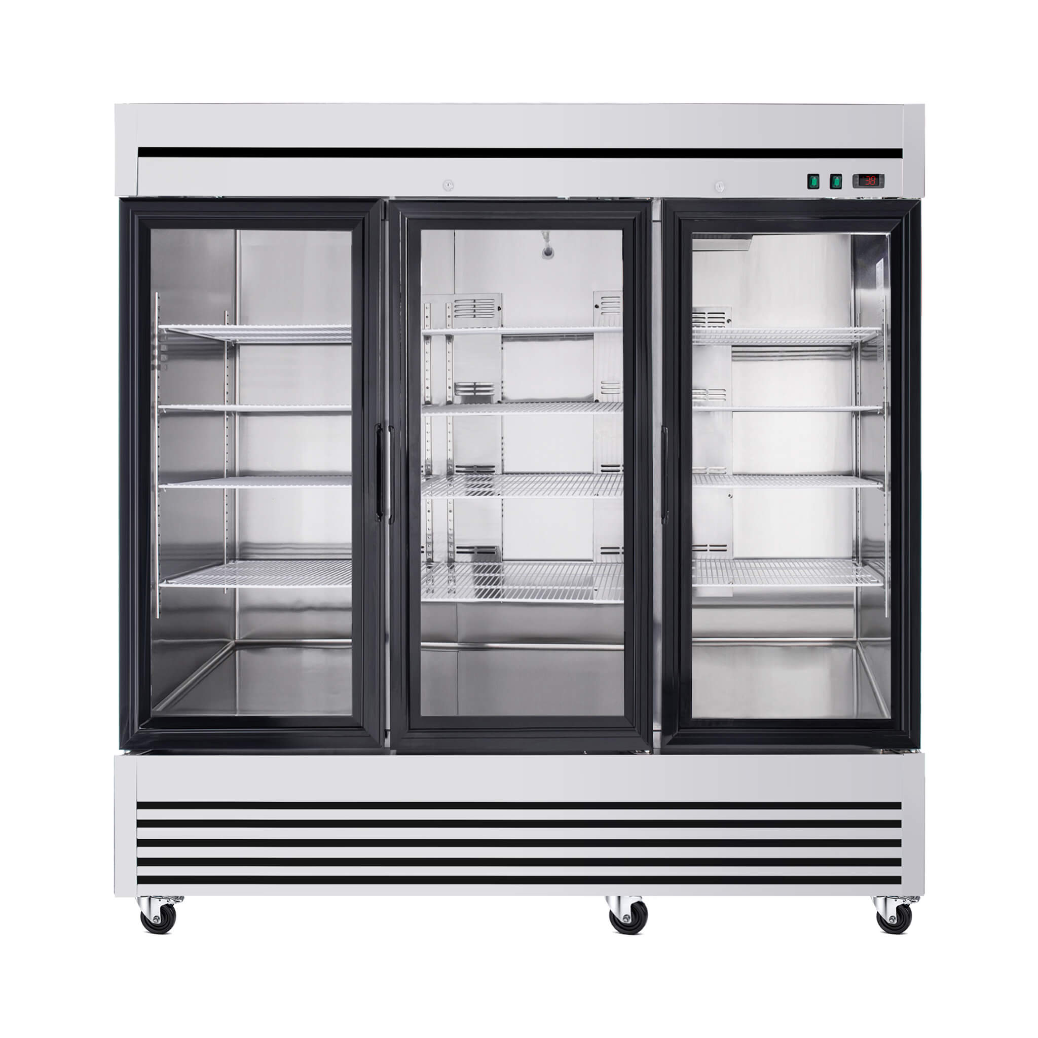 72 Cu.Ft Triple-Door Stainless Steel Commercial Reach-In Display Refrigerator
