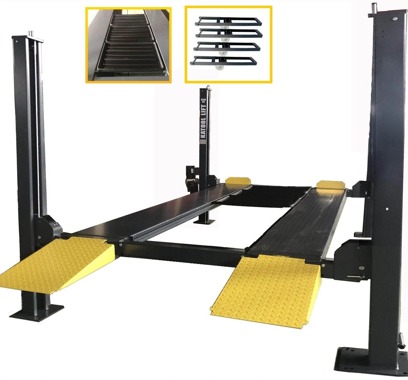KT-4H850 Four Post Parking Lift Storage Service Car Auto Lift Truck Hoist with Caster Kit for Home Garage,Repair Shop