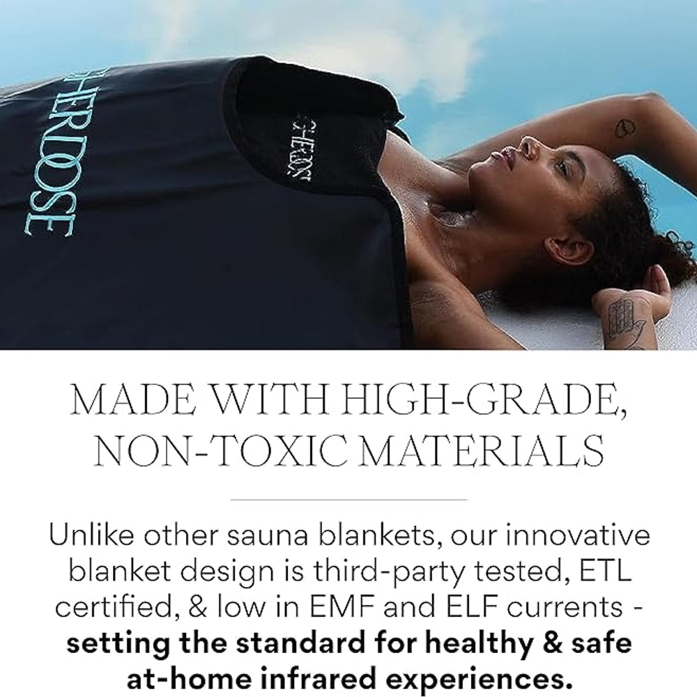 HigherDOSE Infrared Sauna Blanket - Personal Sauna to Relax & Detox Your Body and Mind - Portable Sauna Blanket for Home Sauna Therapy - Plush Thermal Blanket with Far Infrared Heat