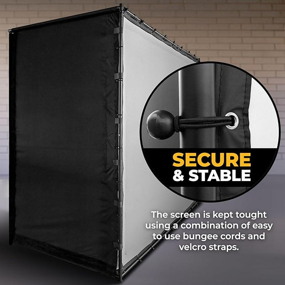 Golf Simulator Enclosure with Impact Display Projection Screen, use with All Golf Launch Simulators and Monitors.