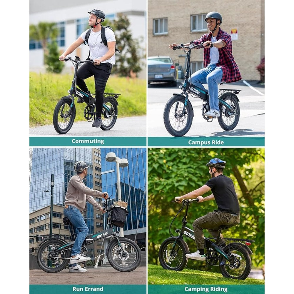 Gotrax 20" Folding Electric Bike with 40Miles (Pedal-assist1) by 48V Battery, 20Mph Power by Peak 500W, Adult Electric Bicycle with 5 Pedal-Assist Levels& LCD Display, Suitable for Commuting