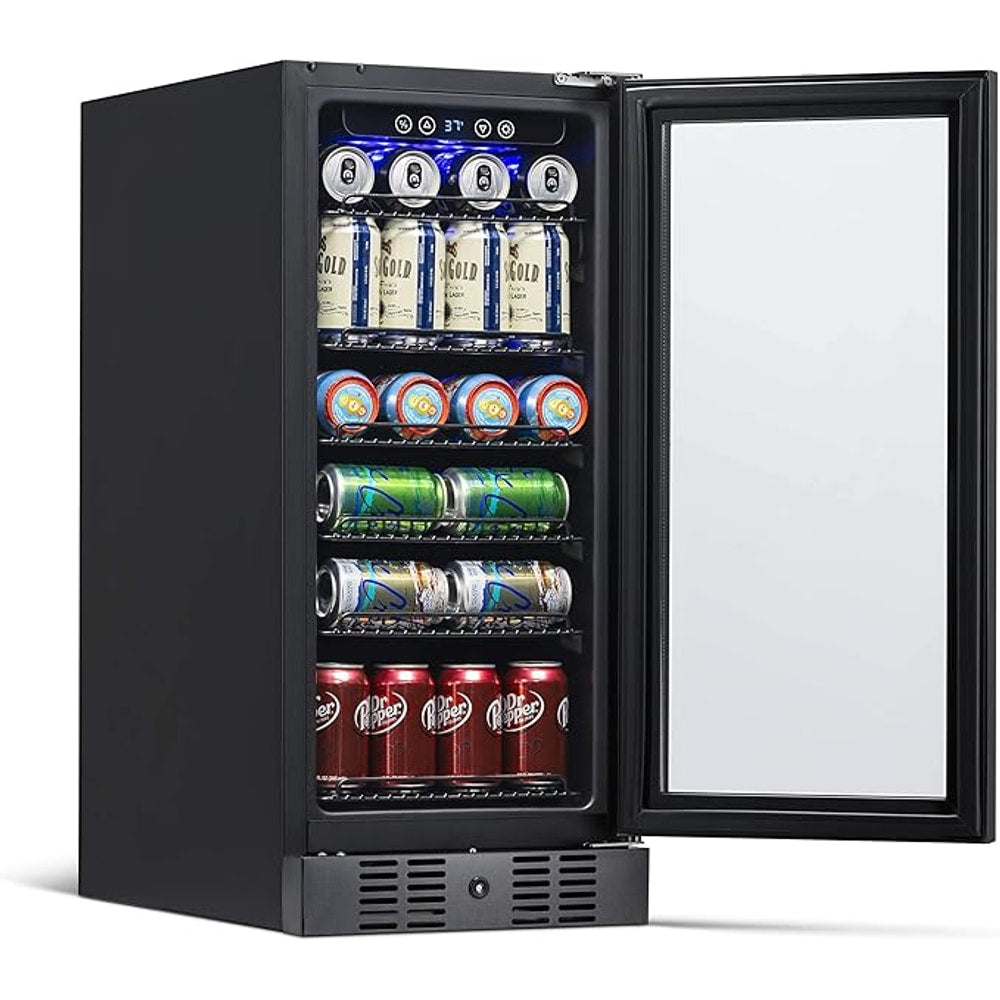 Newair 24" Wine and Beverage Refrigerator 20 Bottle and 70 Can Capacity, Built-in or Freestanding Cooler, Dual Zone Fridge in Stainless Steel with Splitshelf
