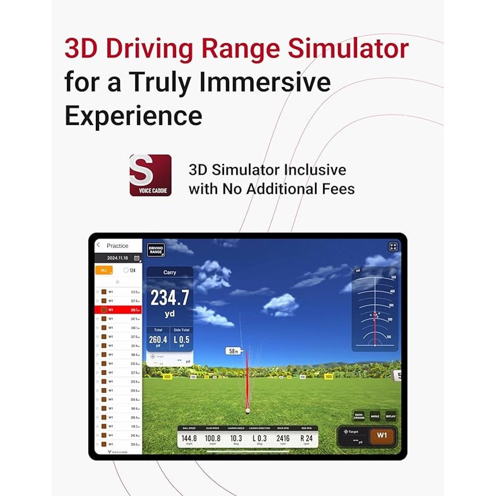 Voice Caddie SC4 PRO Golf Launch Monitor & 3D Driving Range Simulator for Indoor and Outdoor Use | Portable Golf Swing Analyzer & Tracker with Built-in Screen | No Fees