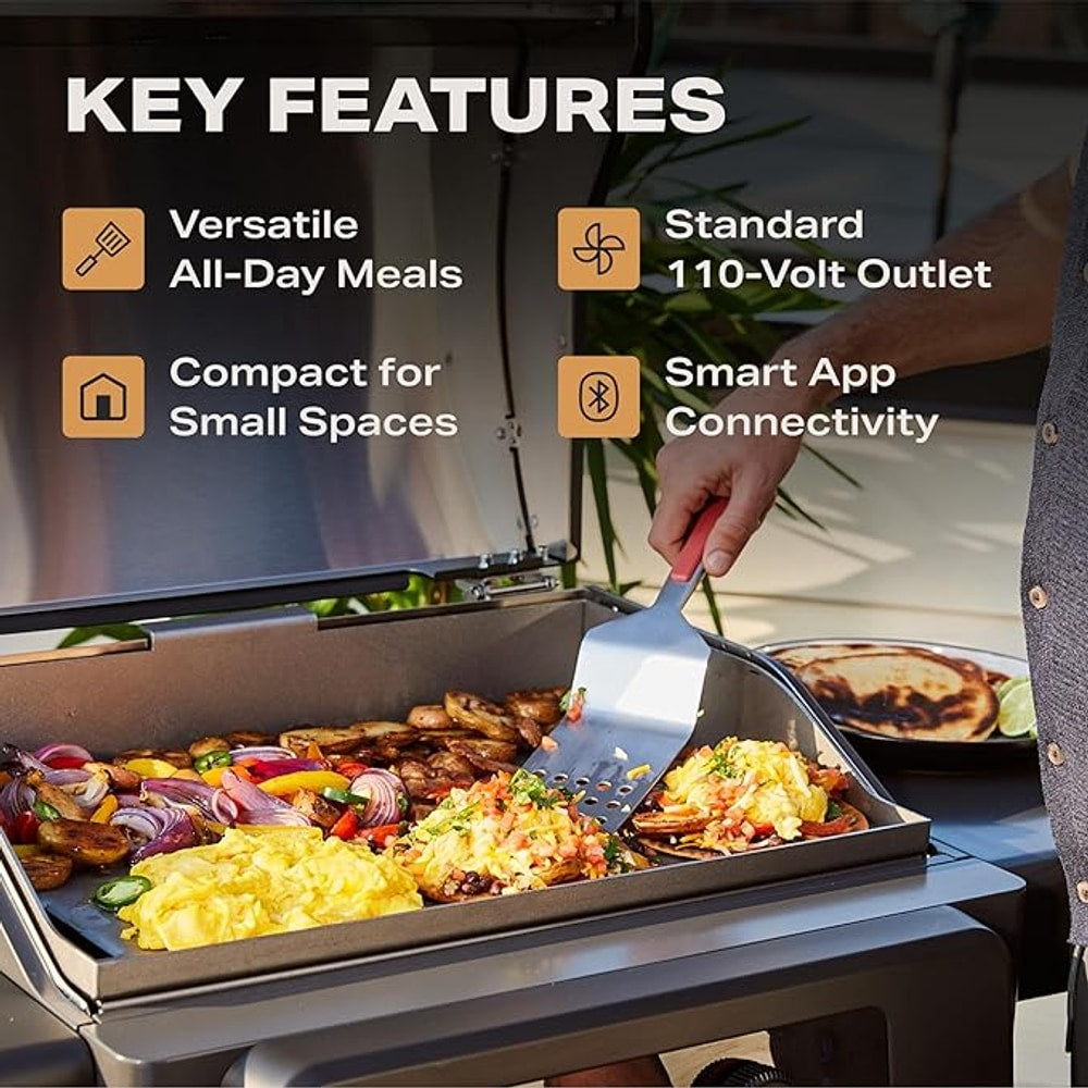 Current® Model G Griddle, Smart Electric Outdoor Flat Top BBQ Grill with 200°F to 600°F Range for Searing & Roasting, Digital Precision, Apartment-Friendly & Weather-Resistant