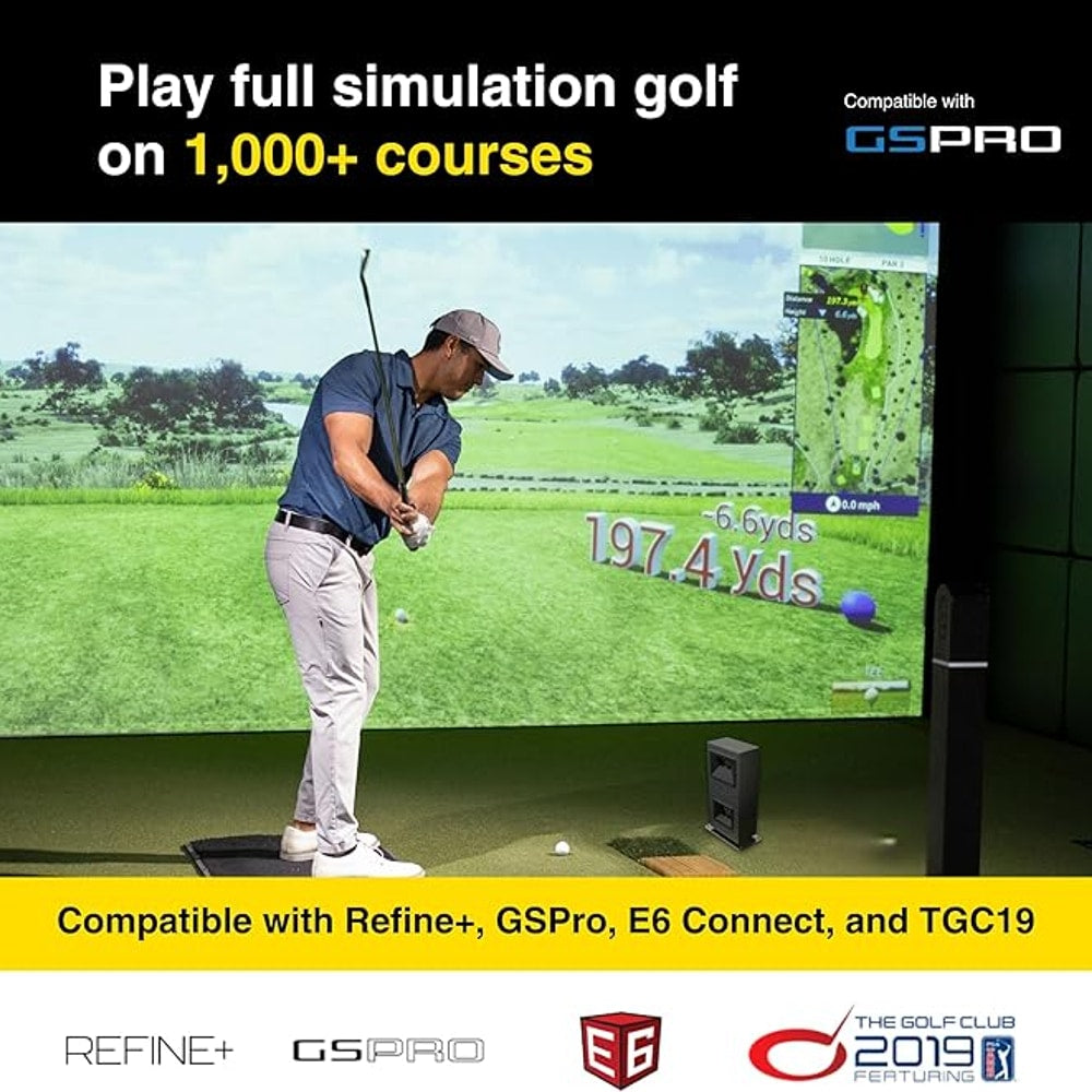 Eye MINI LITE Indoor Golf Launch Monitor & Simulator 19 Precision Metrics, Near-Zero Latency, Works with GSPro, TGC19, E6, AI Trainer Compatible, Easy Setup, PC/Laptop Required