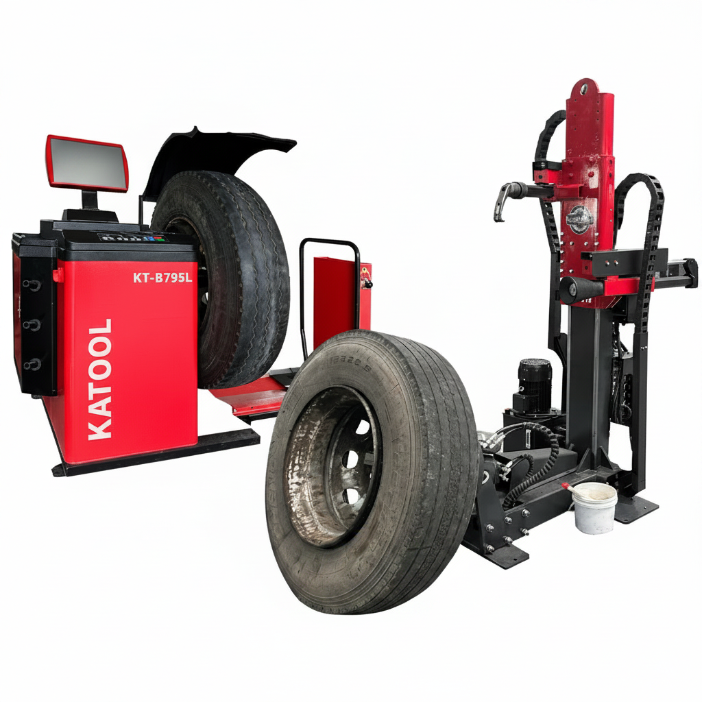 Katool KT-TV910 & KT-B795L Heavy Duty Hydraulic Tire Changer and Balancer
