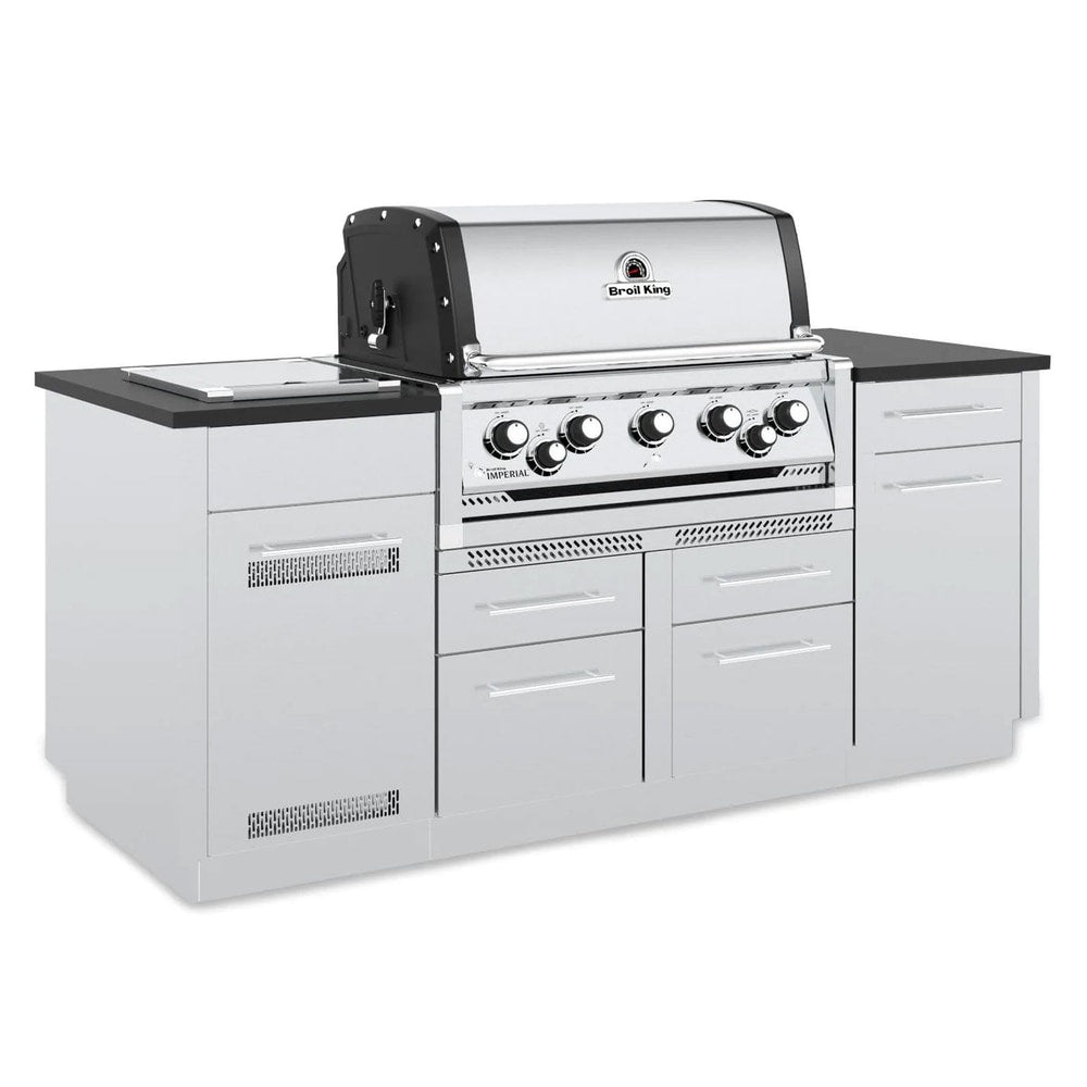 Broil King Imperial S 590i 5-Burner Gas Grill Island With Rotisserie & Side Burner