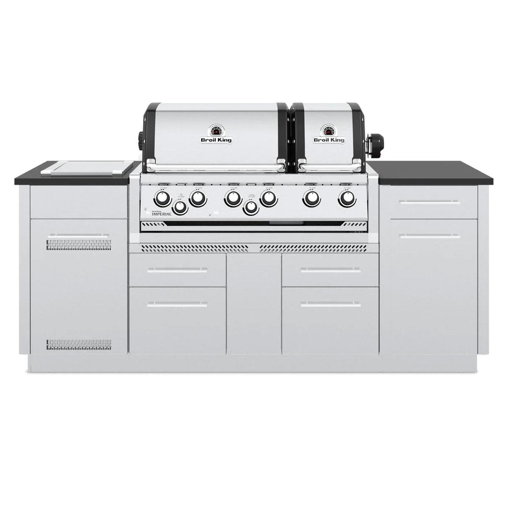 Broil King Imperial S 690i 6-Burner Gas Grill Island With Rotisserie & Side Burner