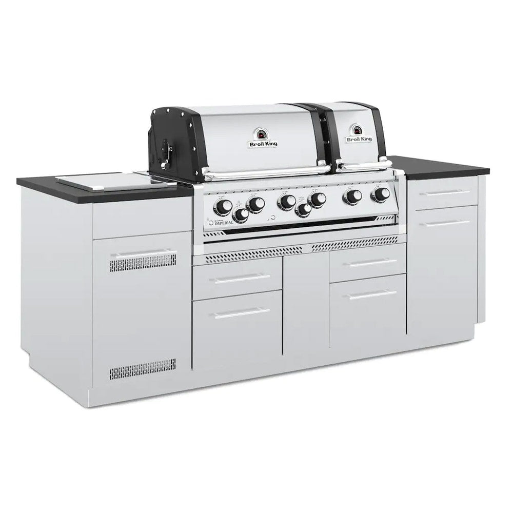 Broil King Imperial S 690i 6-Burner Gas Grill Island With Rotisserie & Side Burner