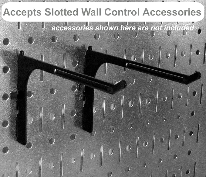 Wall Control Pegboard Organizer 4 ft. Metal Pegboard Standard Tool Storage Kit with Galvanized Toolboard and Blue Accessories
