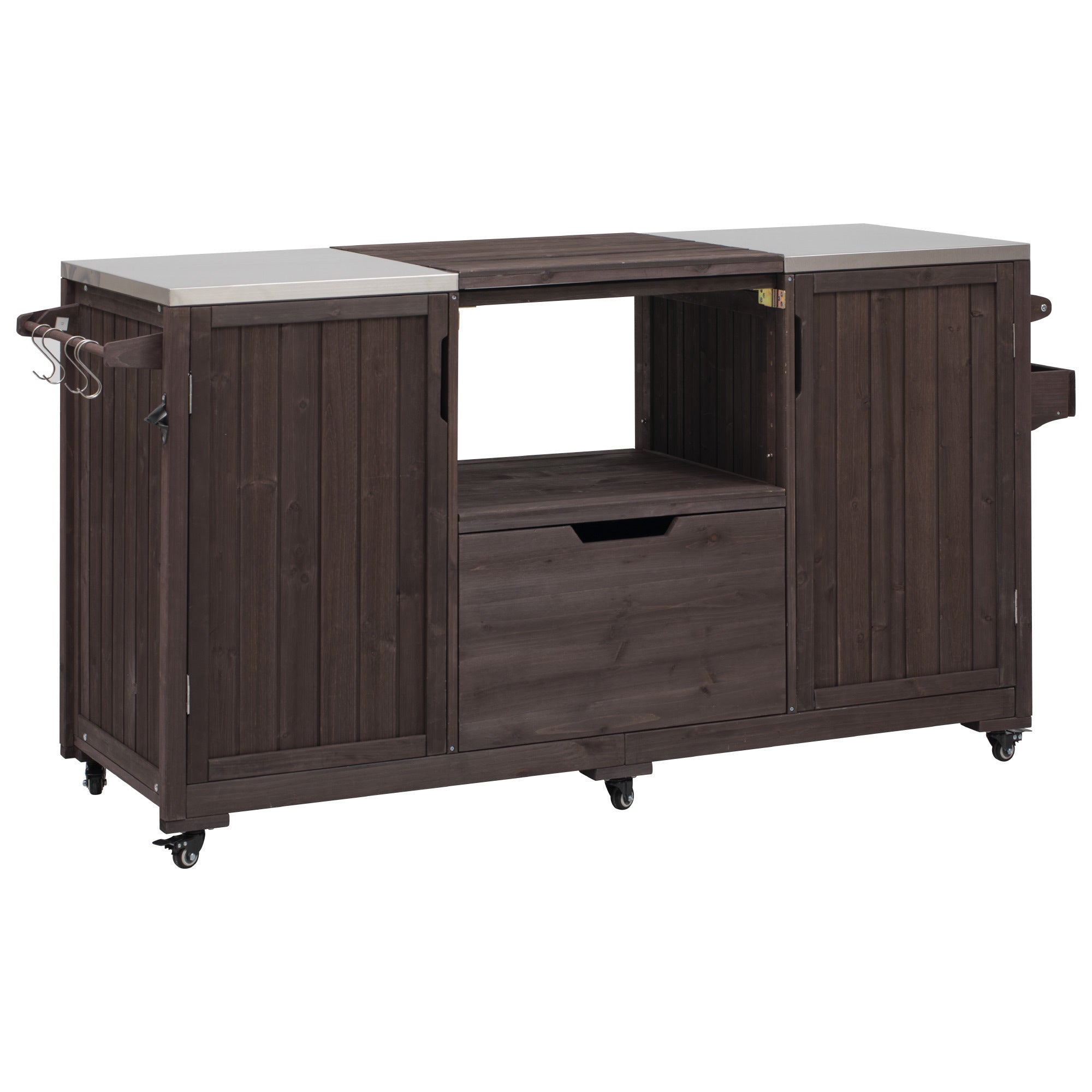 K&K 66.5' Outdoor Kitchen Island for Big Green Egg Grills