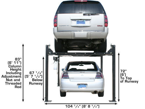 Atlas Garage Pro 8000 Portable Four Post Lift