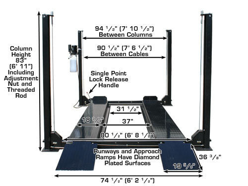 Atlas Garage Pro 8000 Portable Four Post Lift