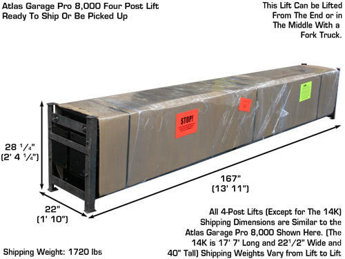 Atlas Garage Pro 8000 Portable Four Post Lift