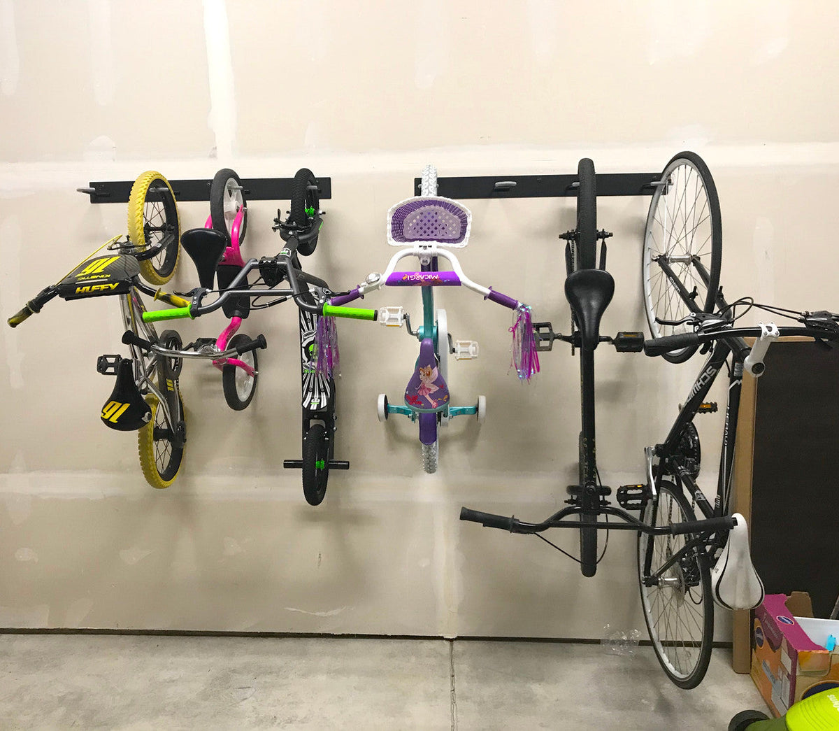 Blackstone Wall Mounted Bike Storage Rack | 4 Bikes | Black