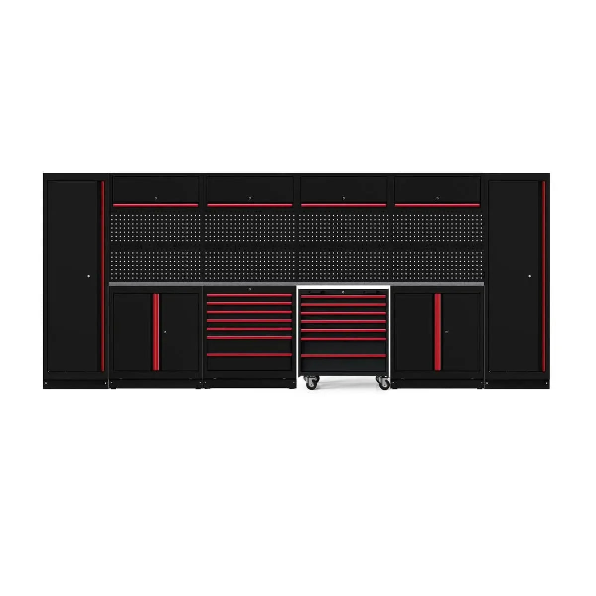 OSM Pro Series | 184" 21-Piece Professional Organized Storage Modules Build Out | 14-Drawers, 10-Cabinets