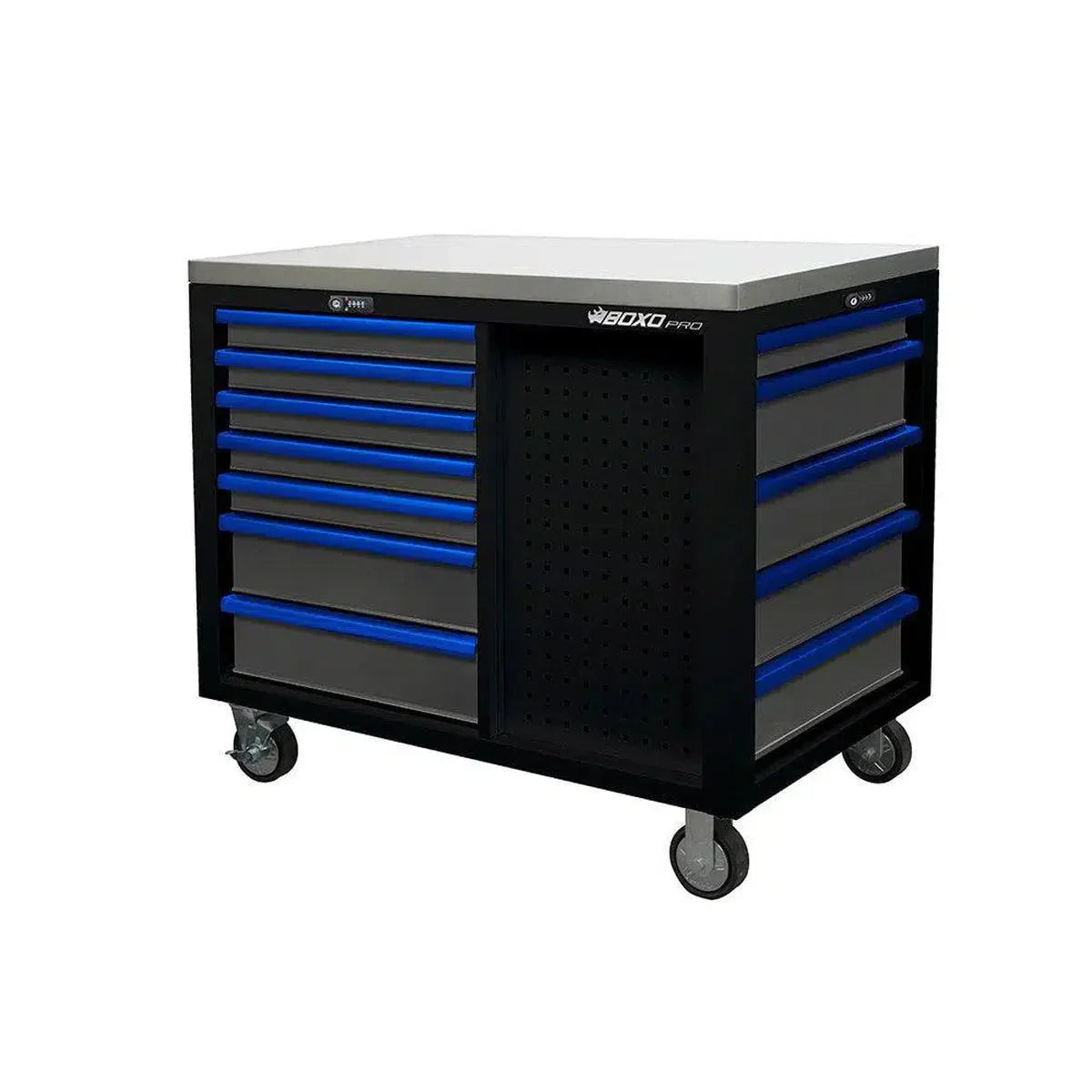 Pro Series | 45” 12-Drawer Workstation Tool Box with Stainless Steel Worktop | No Trim