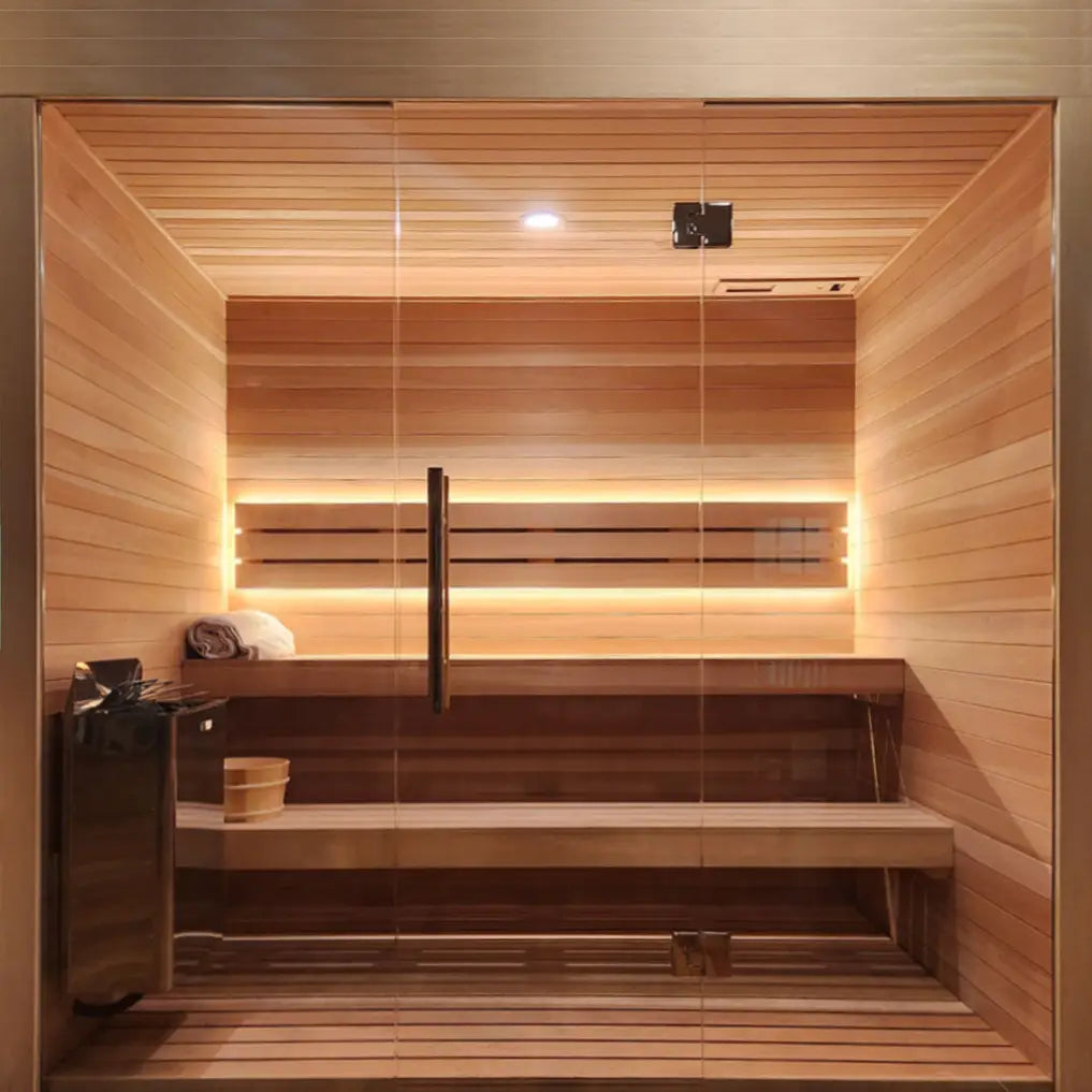 Custom Indoor Sauna Room - 7' x 8' x 8' - Finnish Sauna Builders