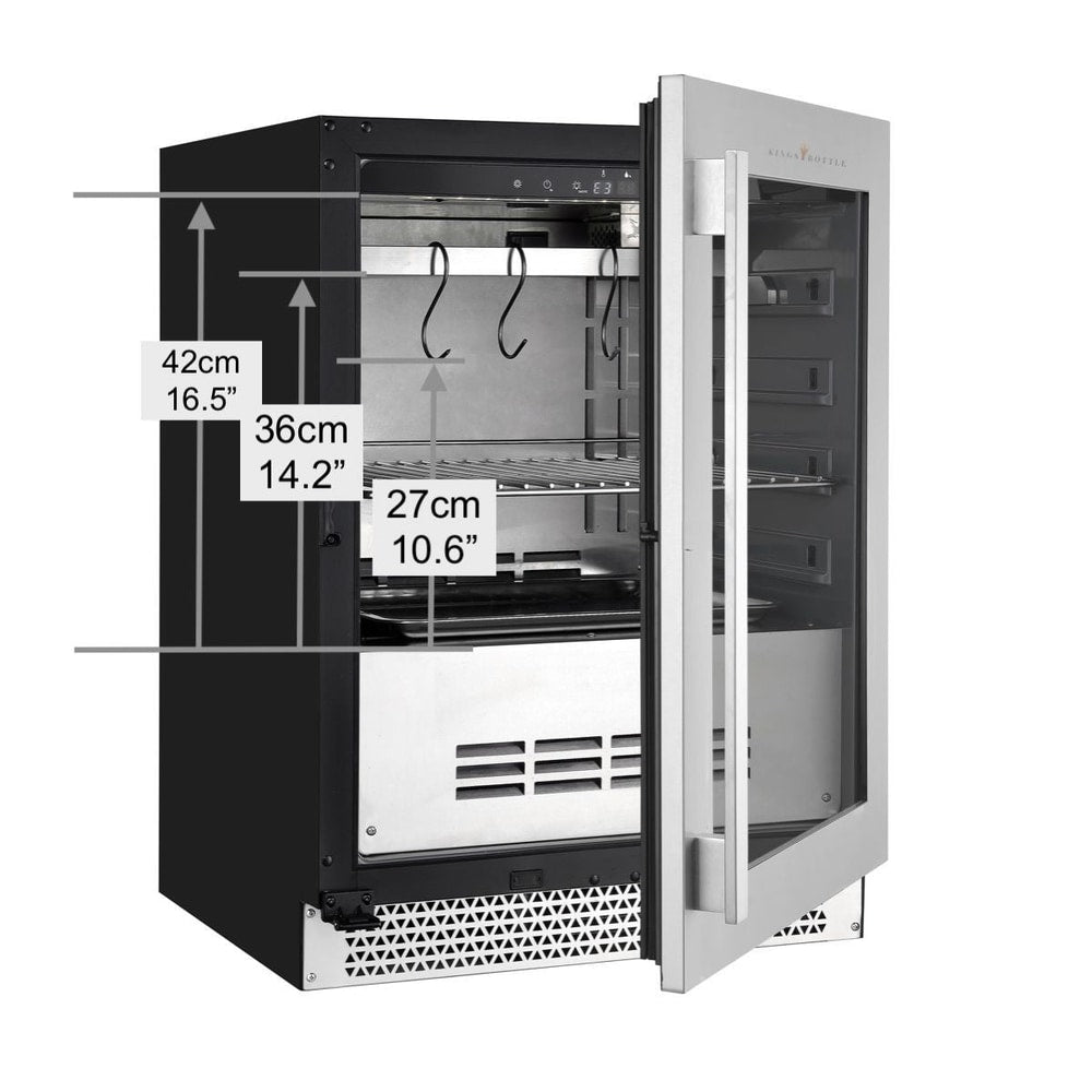 24″ Glass‑Door Meat Aging Fridge (Compact)