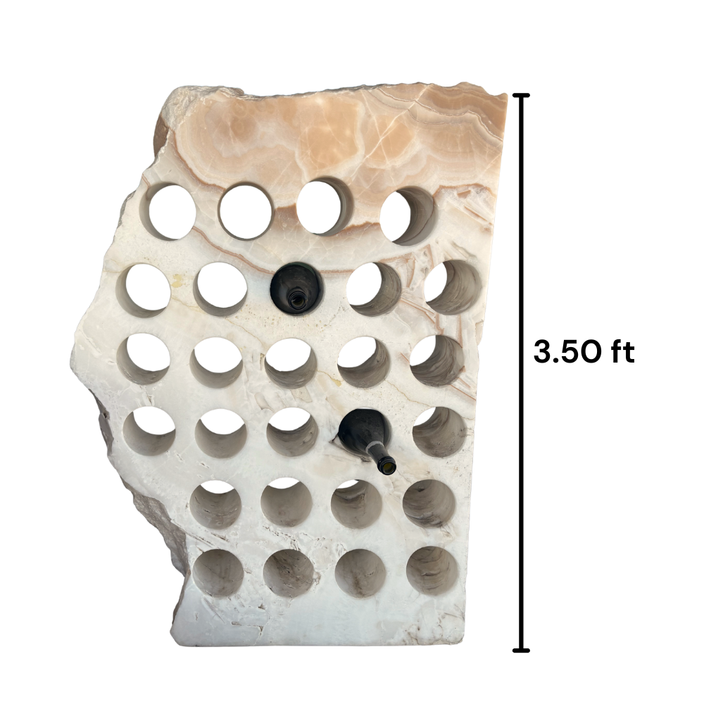 Onyx Wine Rack - White With Caramel with 27 Holes