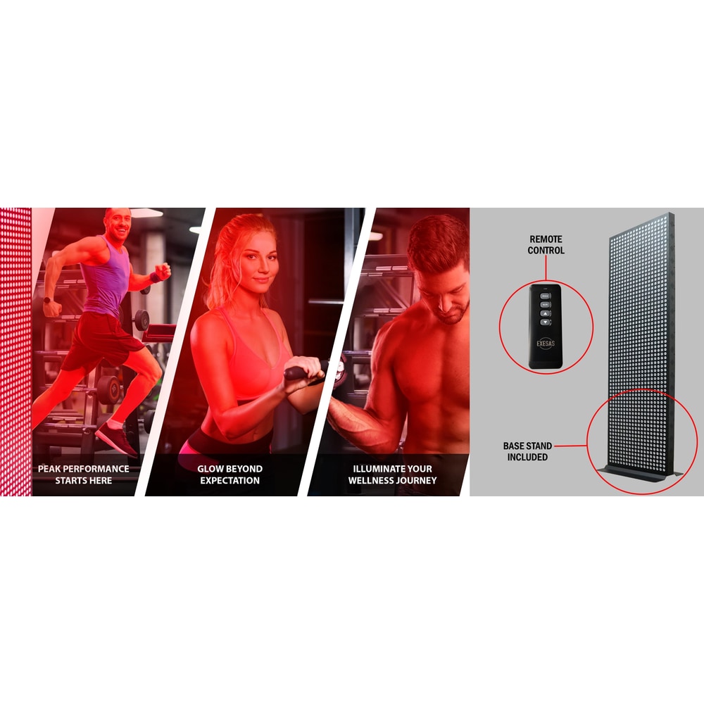 EXESAS     1216 LED, 6080W Dual-Chip, Red Light Therapy Device for Full Body, 4-Wavelengths Infrared LED Panel for Skin, Weight, Pain, Wellness