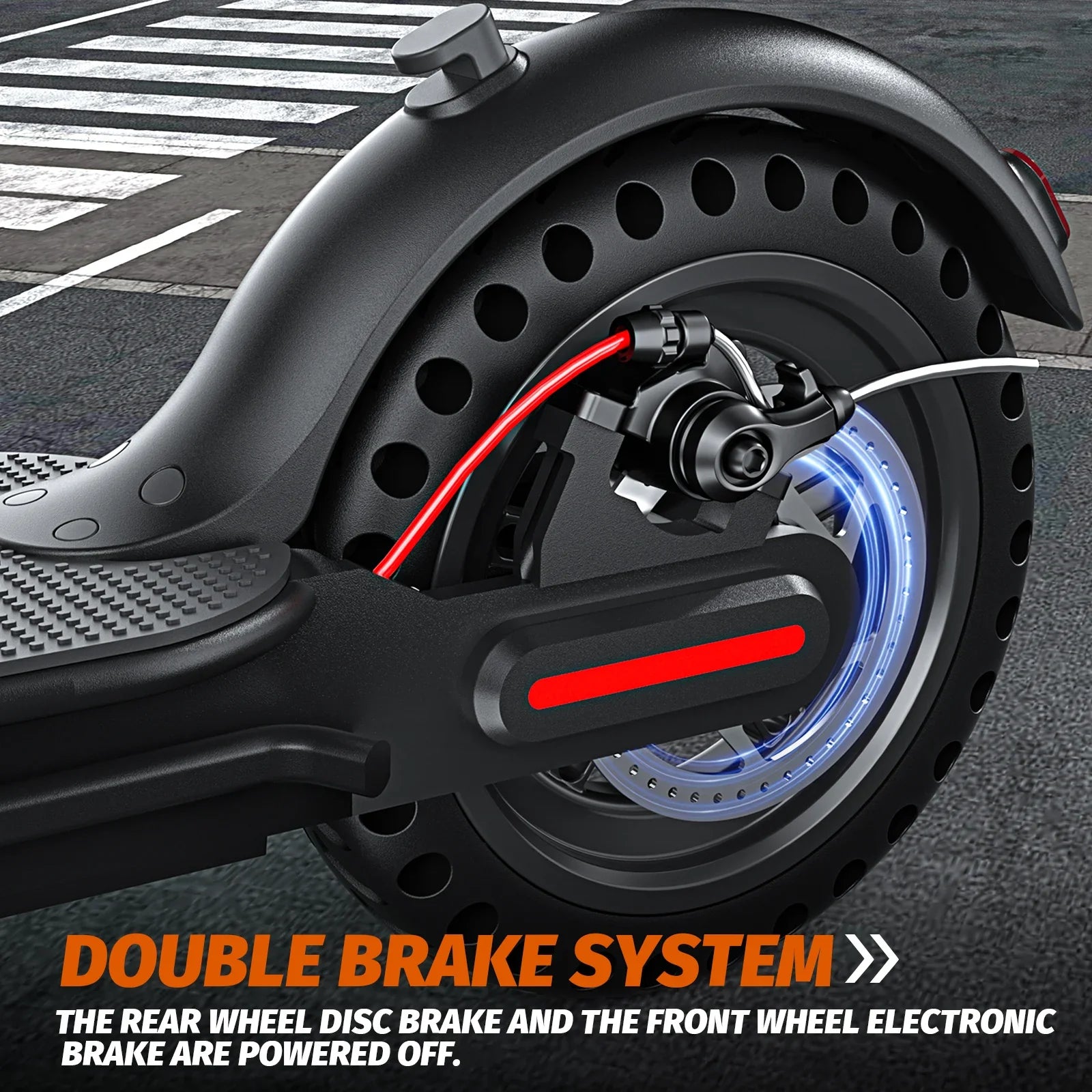 FREEBOY 350W Foldable Electric Scooter for Adults, 8.5'' Solid Tires, Dual Brake System, Lightweight APP Support E-scooter