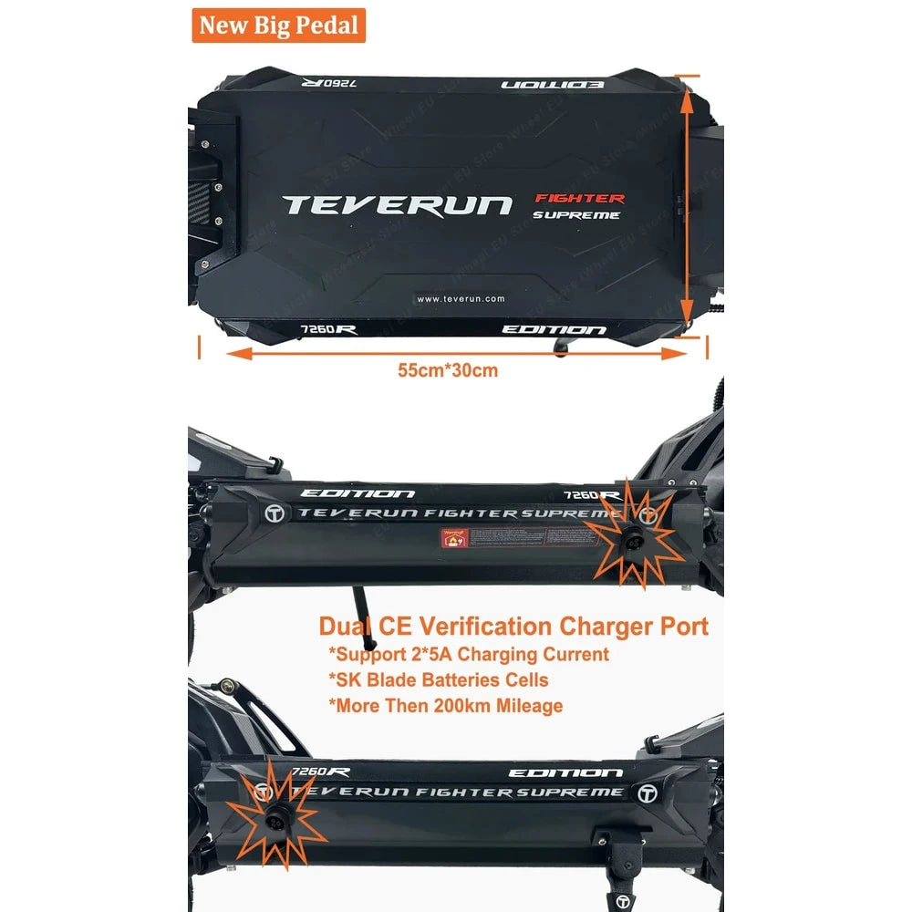 Teverun Fighter Supreme 7260R - 10000W Electric Scooter with GPS