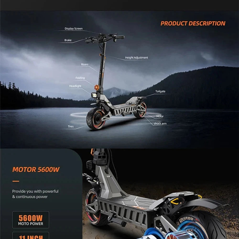 eBike Boys M6Max Dual Motor Scooter - 5600W, 60V, Fast Charging