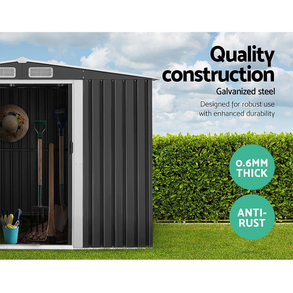 NNEDSZ Garden Shed Outdoor Storage Sheds Tool Workshop 2.58X3.14X2.02M with Base