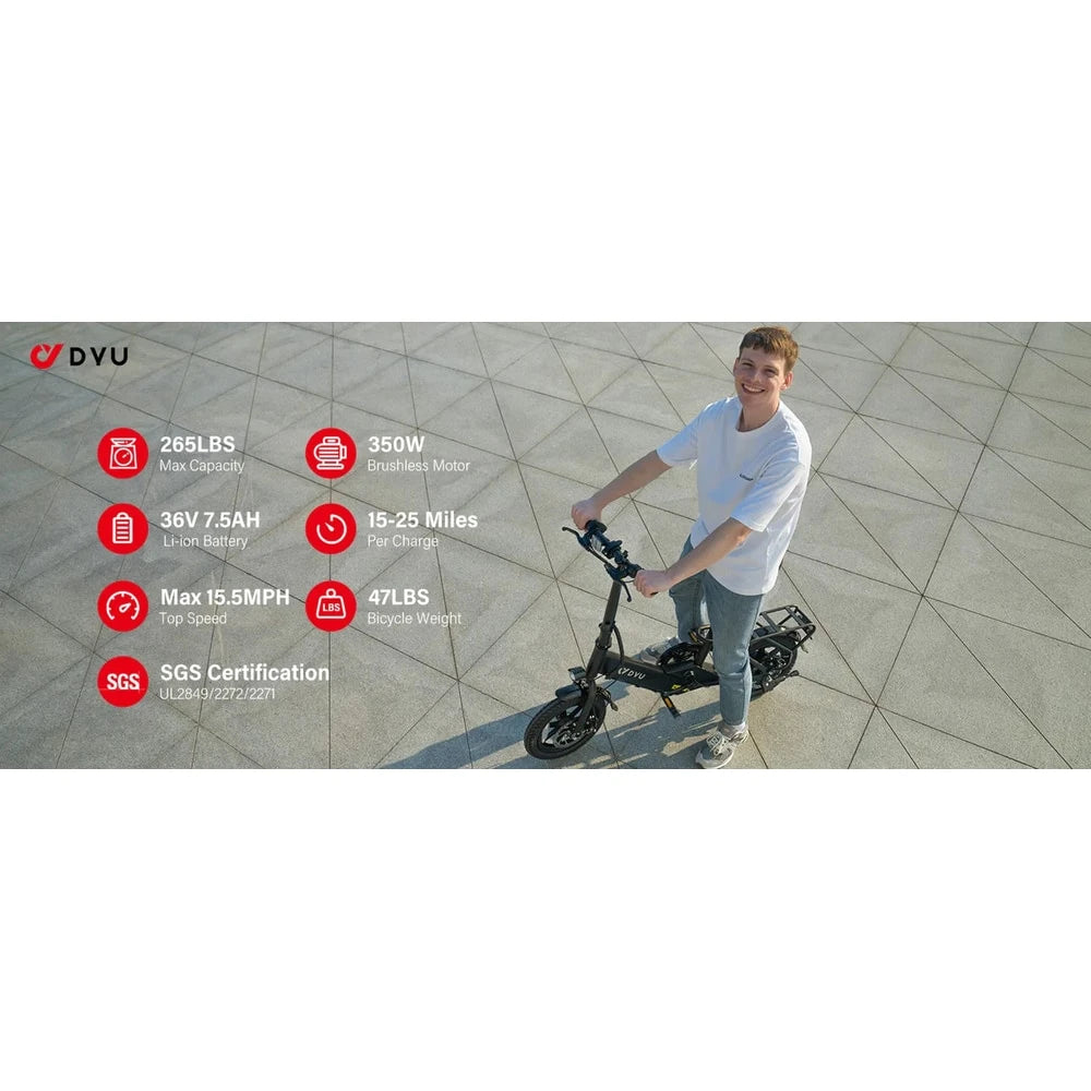 eBike Boys DYU-C3 Folding Electric Bike - Compact Aluminum Design