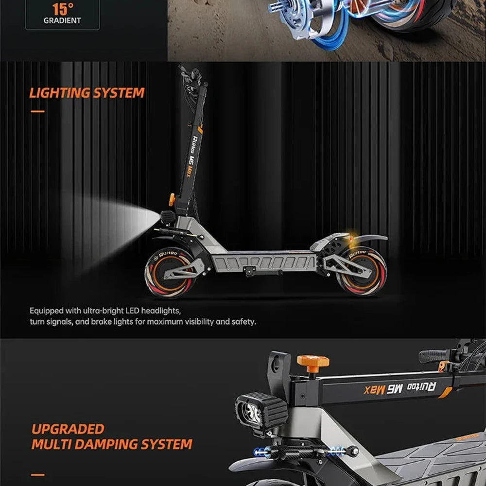 eBike Boys M6Max Dual Motor Scooter - 5600W, 60V, Fast Charging