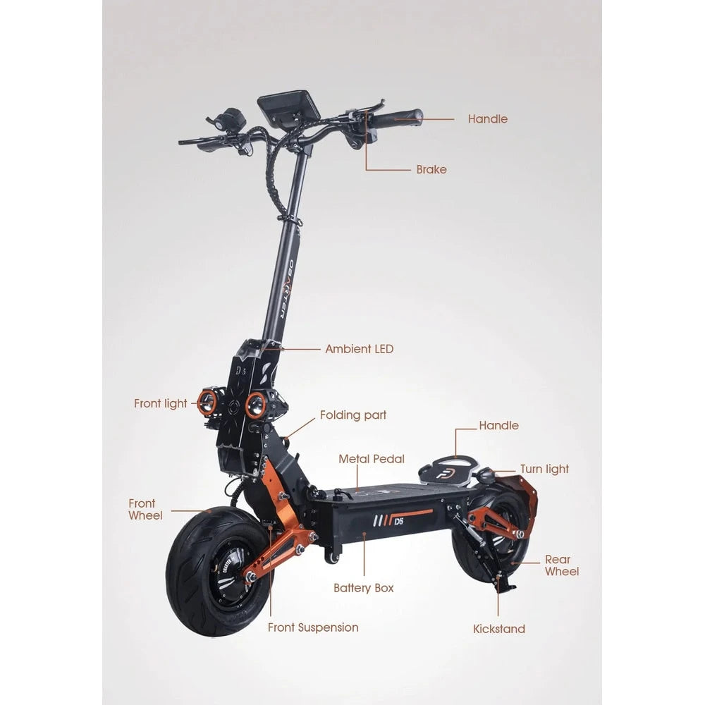 Obarter D5 Electric Scooter - 5000W, 70km/h Max Speed, Removable Battery