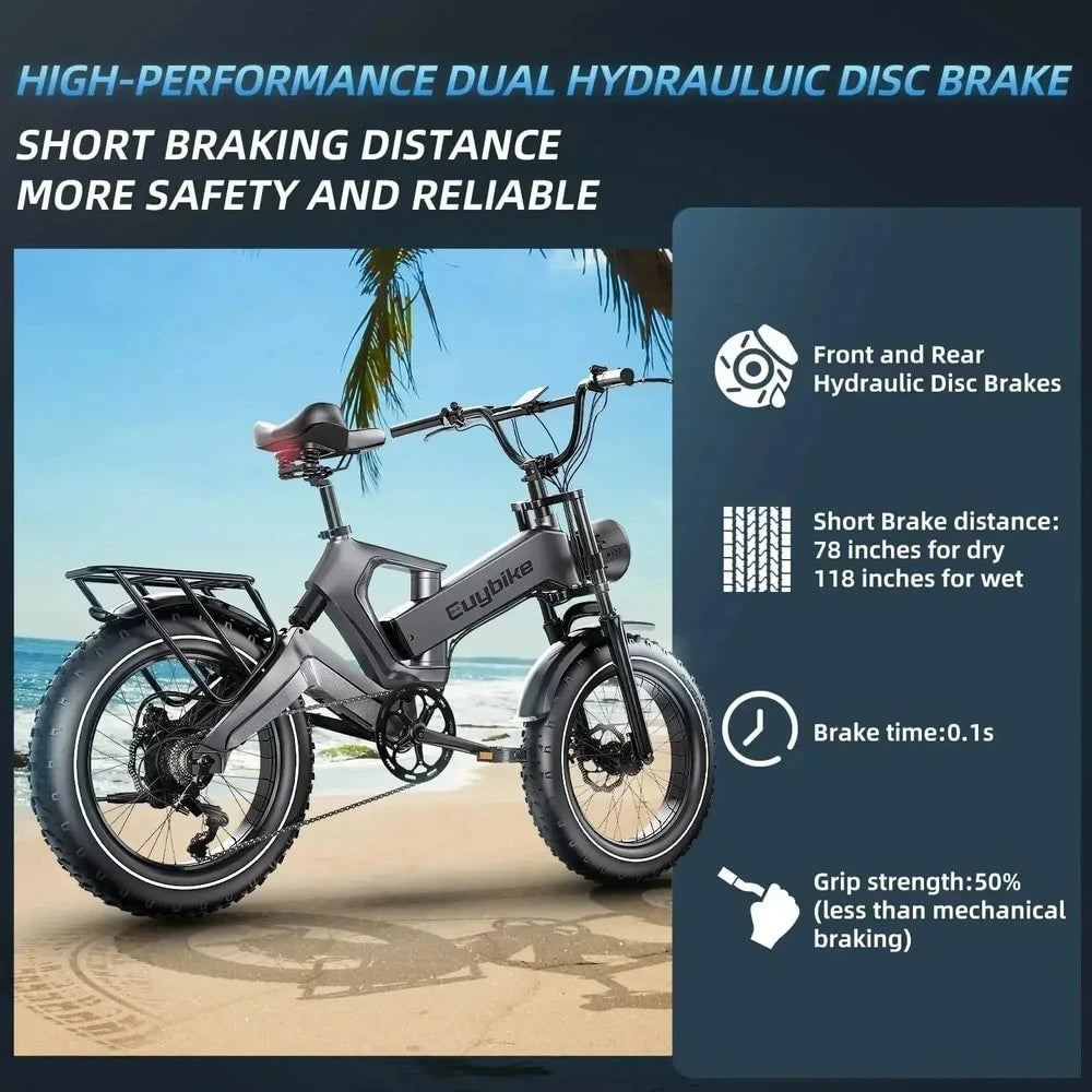 Ebike K6F 1000W 48V 25AH 20-inch mountain city adult electric bicycle