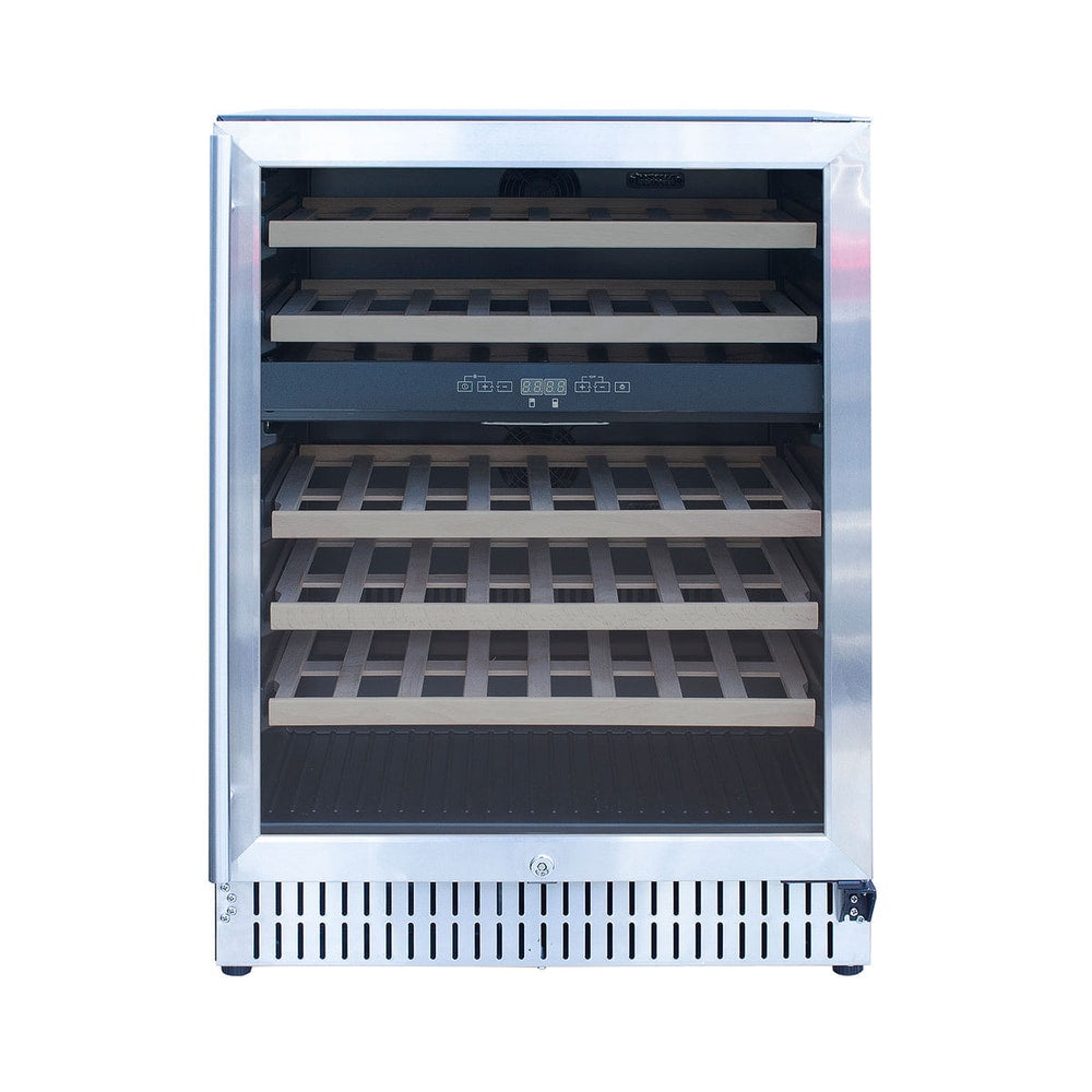 TrueFlame 24-Inch 5.3 Cu. Ft. Outdoor Rated Dual Zone Wine Cooler